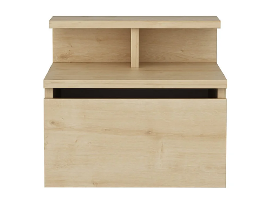Comodino murale in legno con cassetto e ripiano VISBY