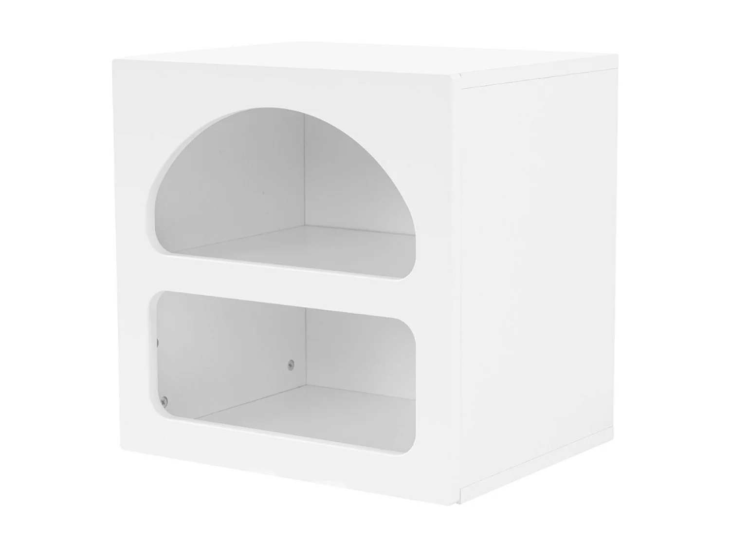 Table de chevet avec niches blanc AMAL