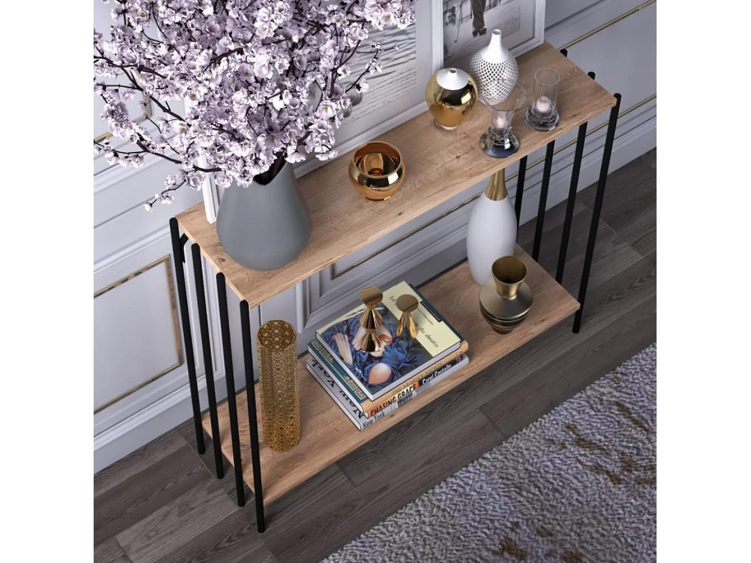 Console industrielle avec étagères PITEA