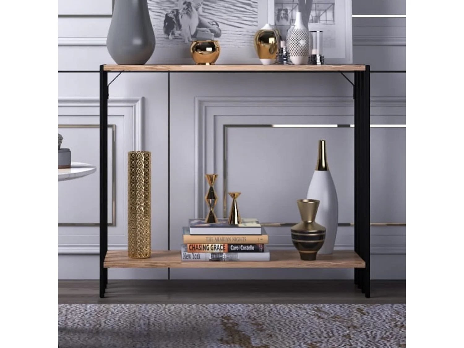 Console industrielle avec étagères PITEA