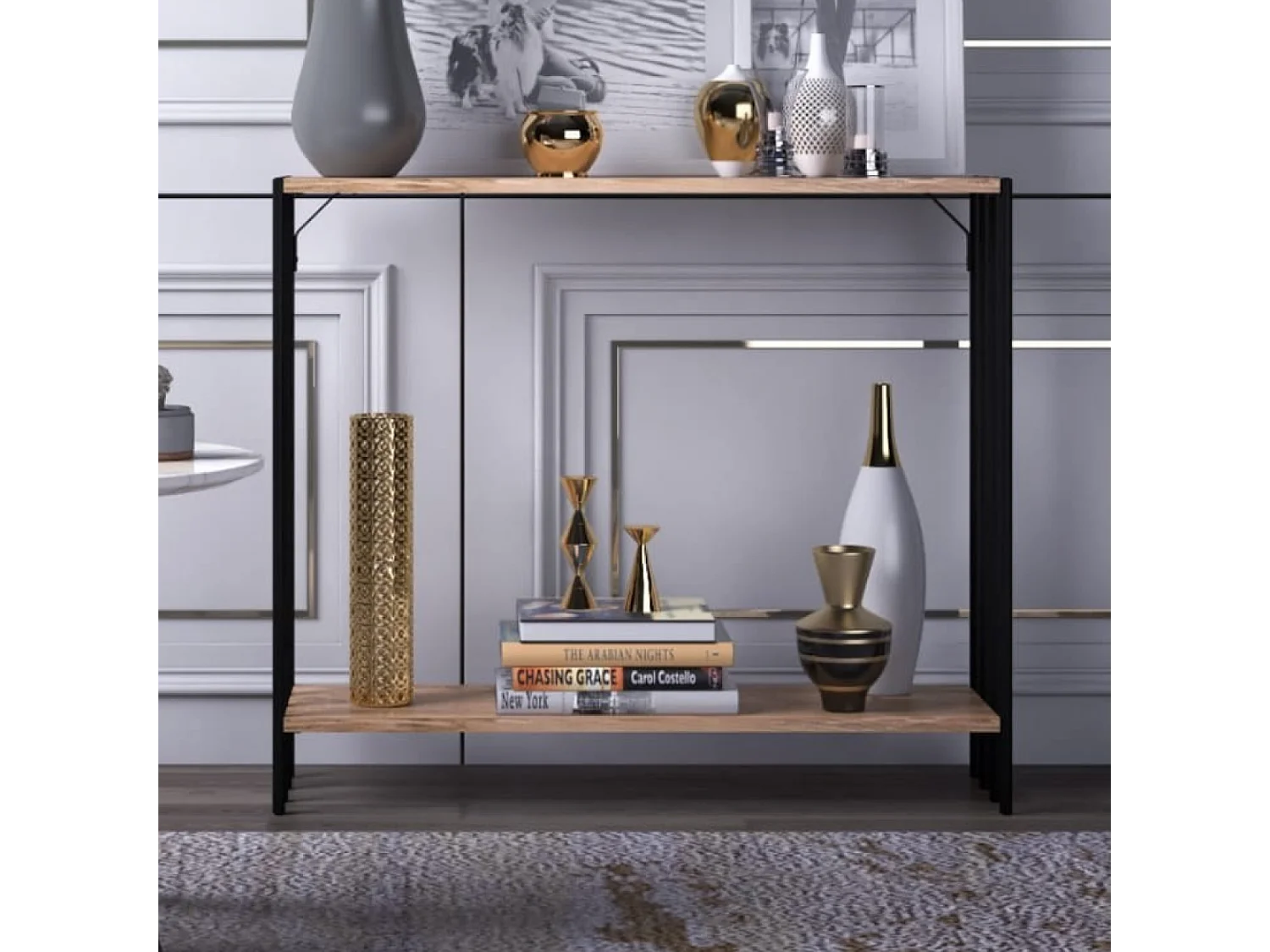 Console industrielle avec étagères PITEA