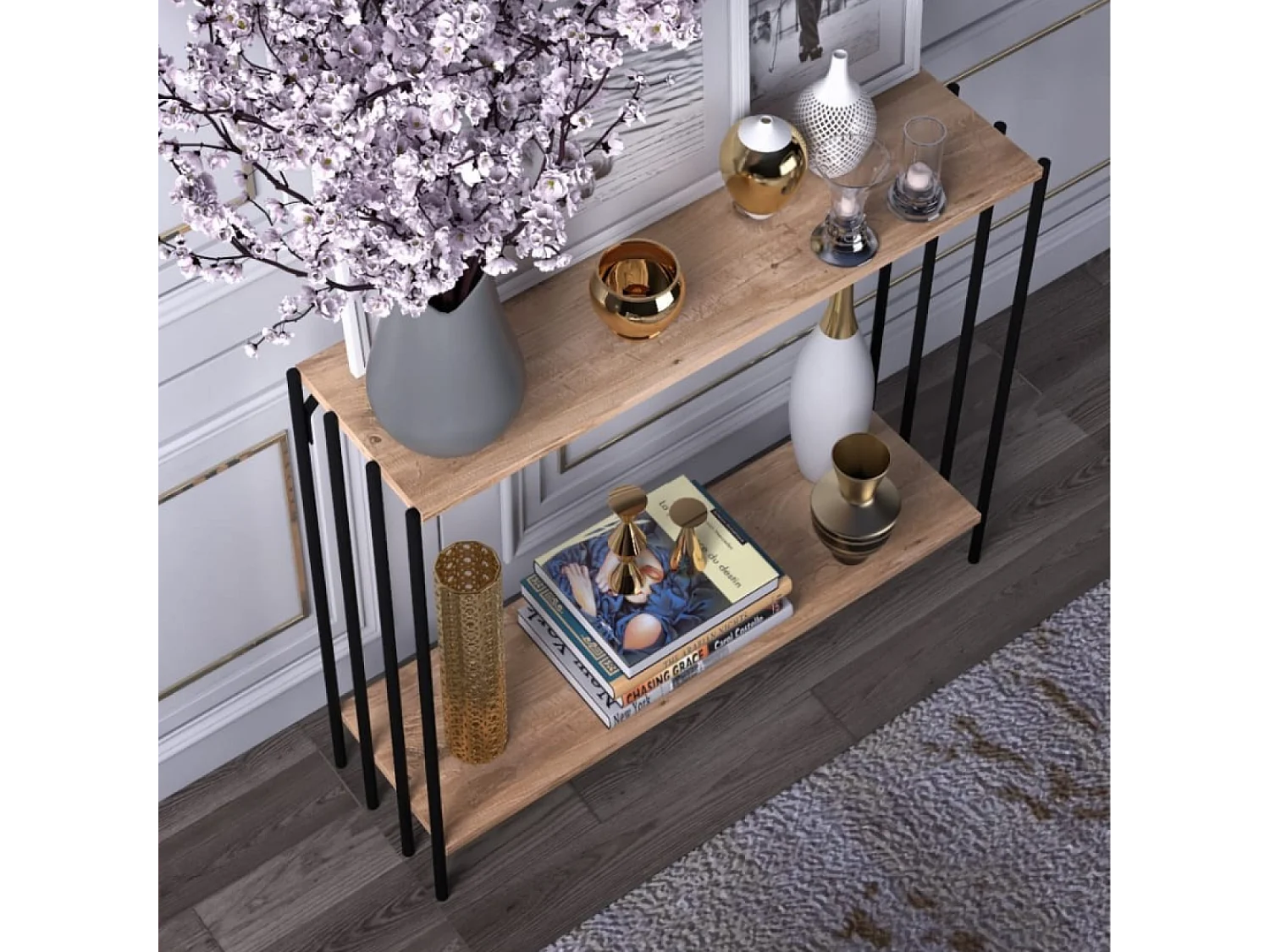 Console industrielle avec étagères PITEA