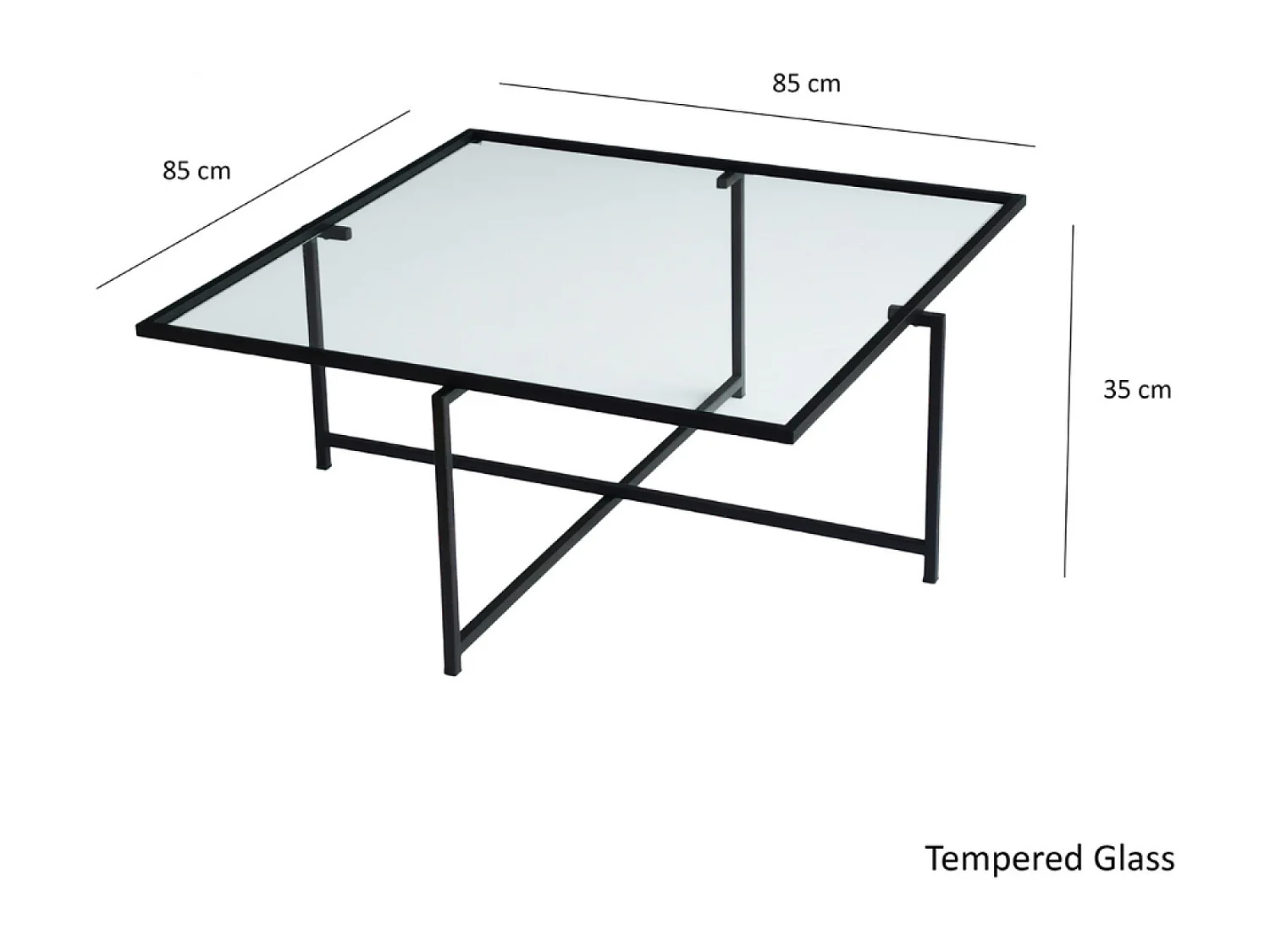 Table basse design noire en verre LIMP