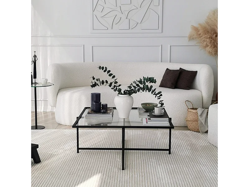 Mesa baja de diseño negra de vidrio LIMP