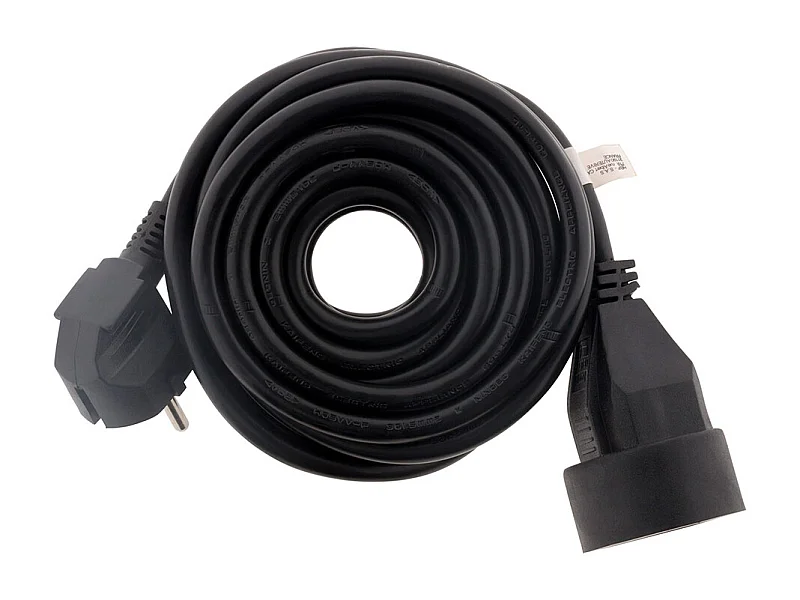 Prolongateur 16A 2P+T HO5VV-F 3G1,5mm² - Noir 5m - Zenitech