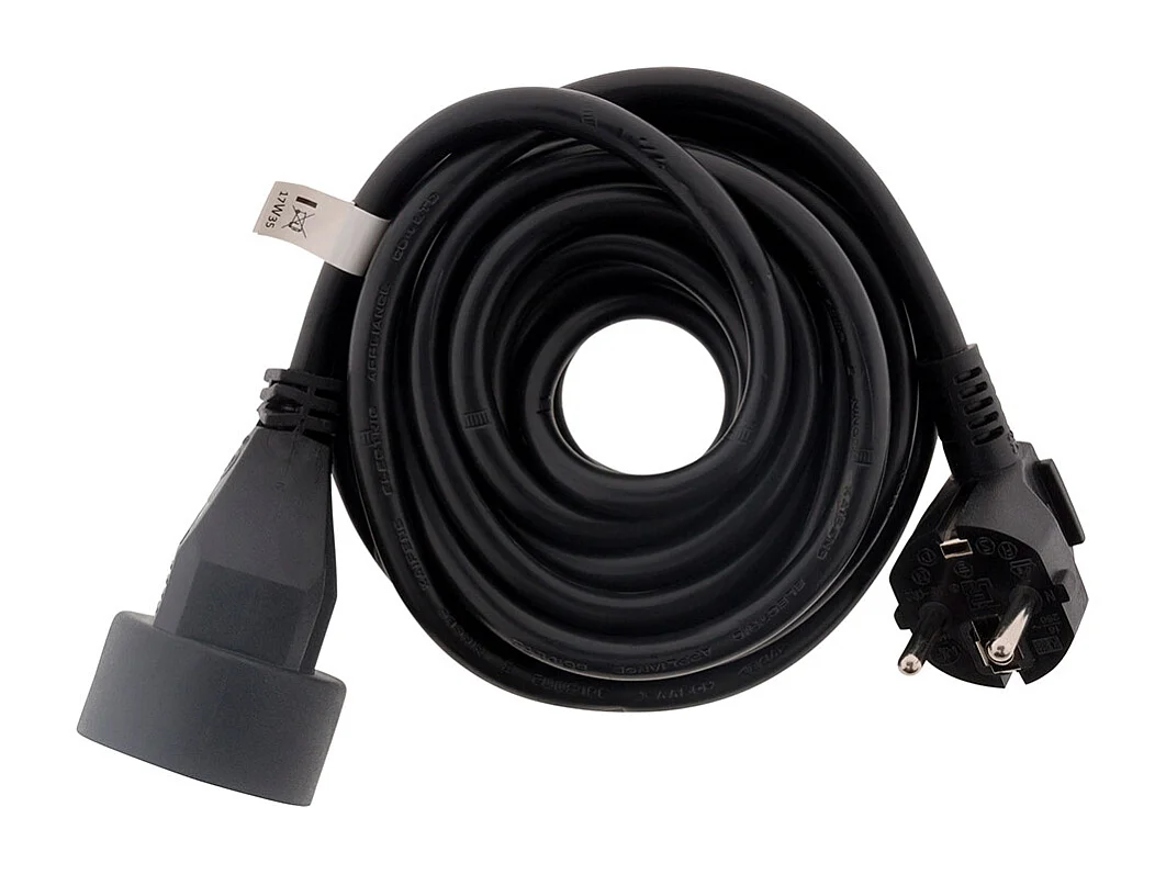 Prolunga elettrica 16A 2P+T HO5VV-F 3G1,5mm² Nero 5m - Zenitech