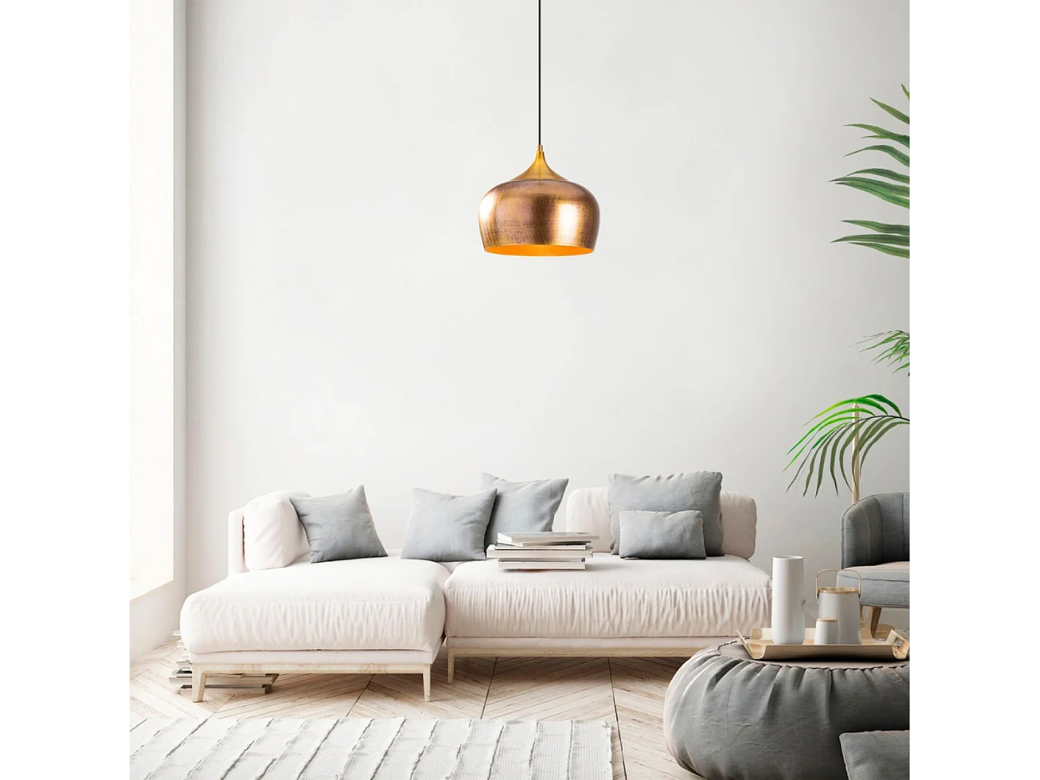 Gouden metalen hanglamp CAMILLE Modern en Elegant