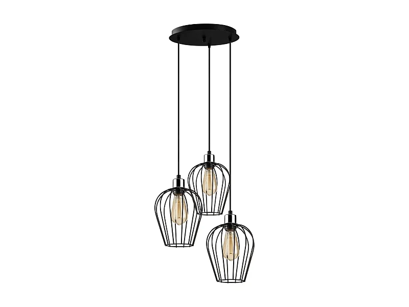 Suspension filaire noire 3 lampes MIA