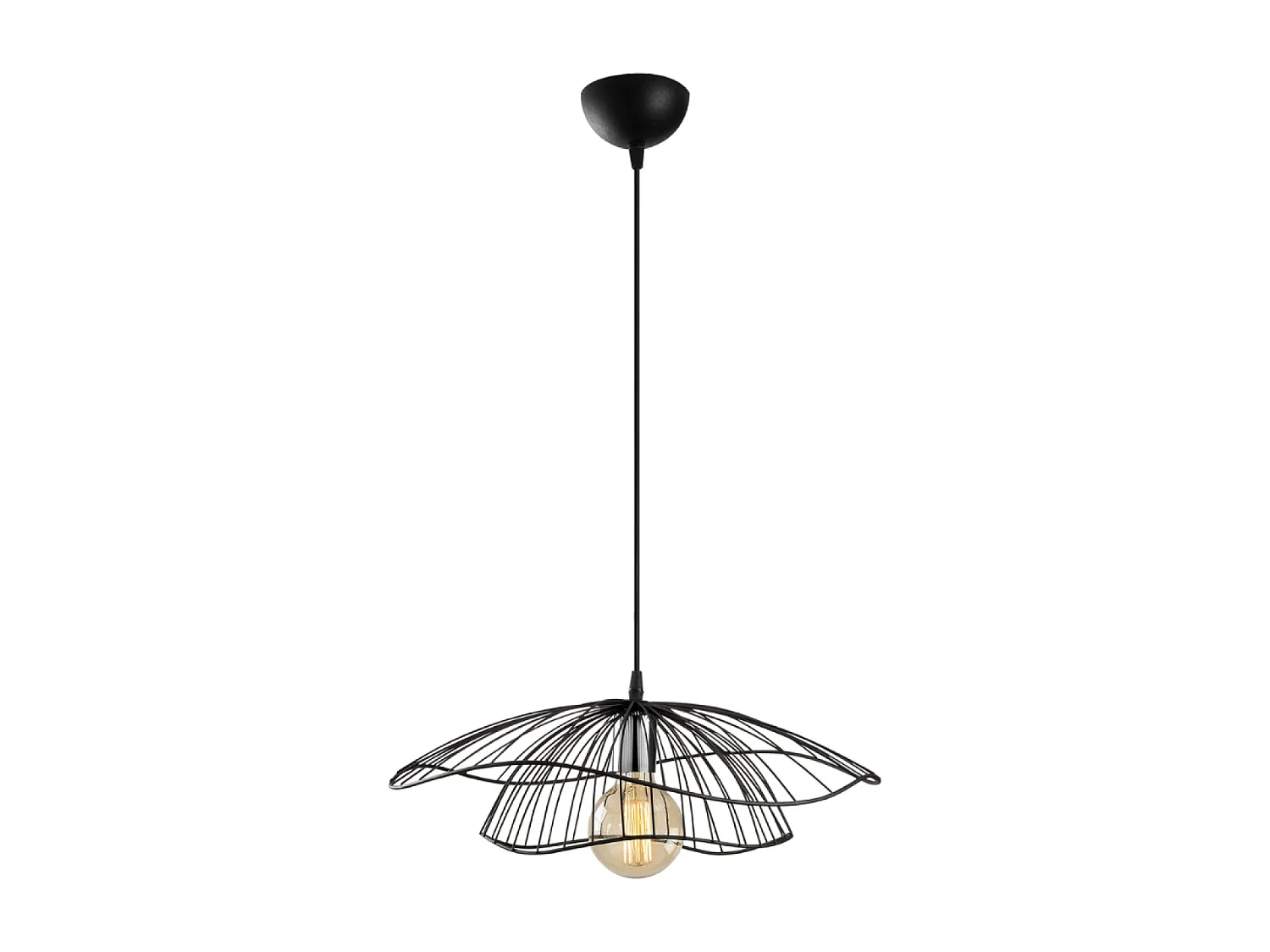 Lampadario sospeso nero LOLA moderno in metallo nero 40W