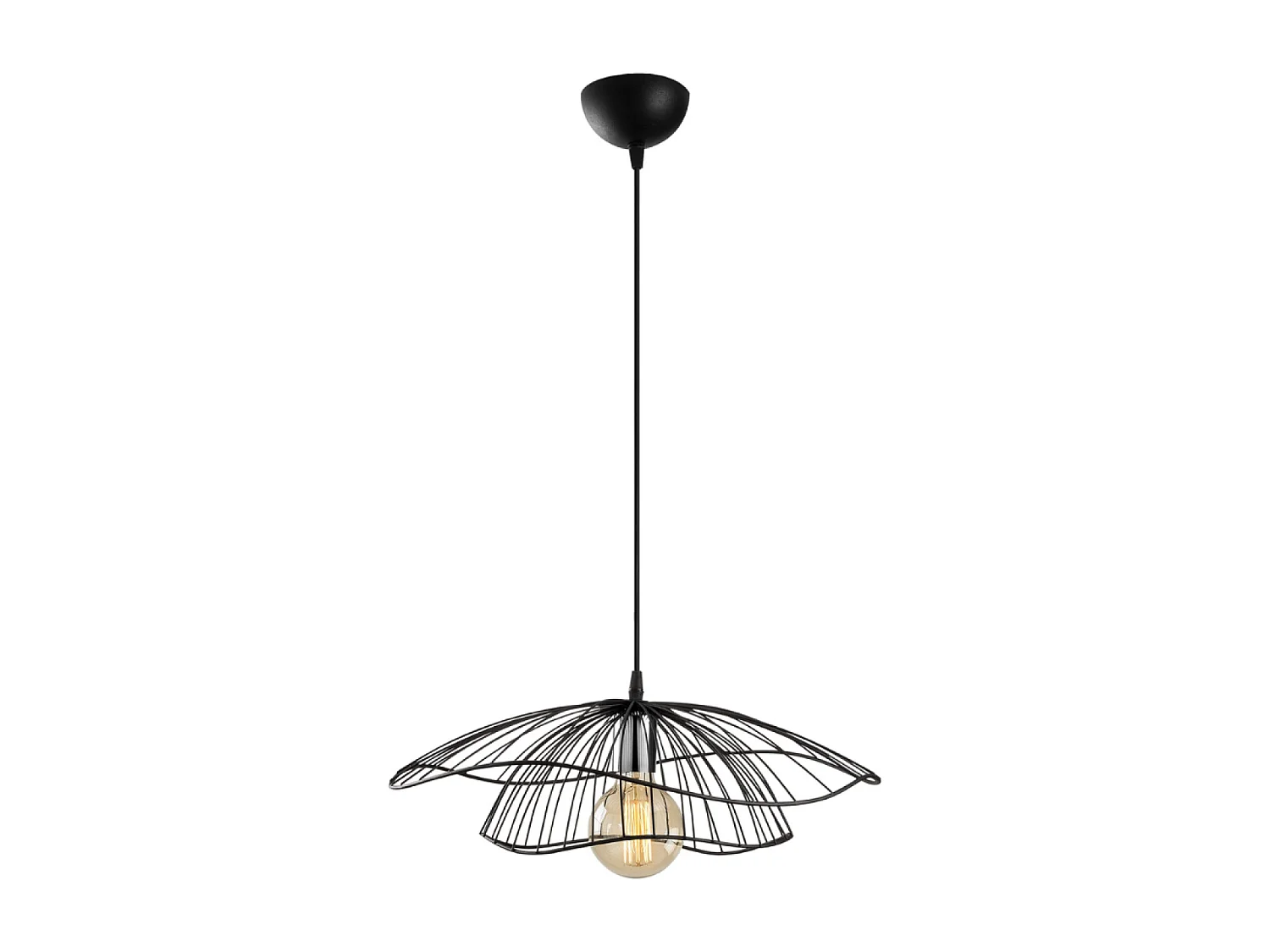 Candeeiro suspenso preto LOLA moderno em metal preto 40W