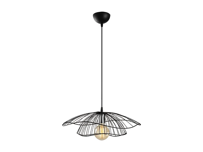 Schwarze moderne Pendelleuchte LOLA aus schwarzem Metall 40W