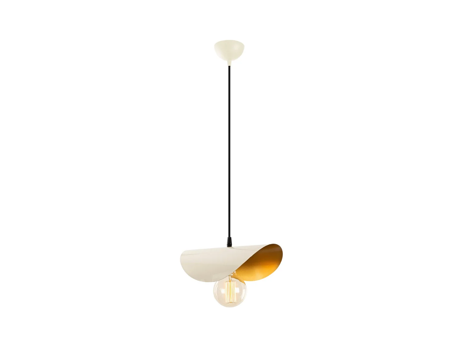 Suspension filaire blanche et dorée en métal SALOME