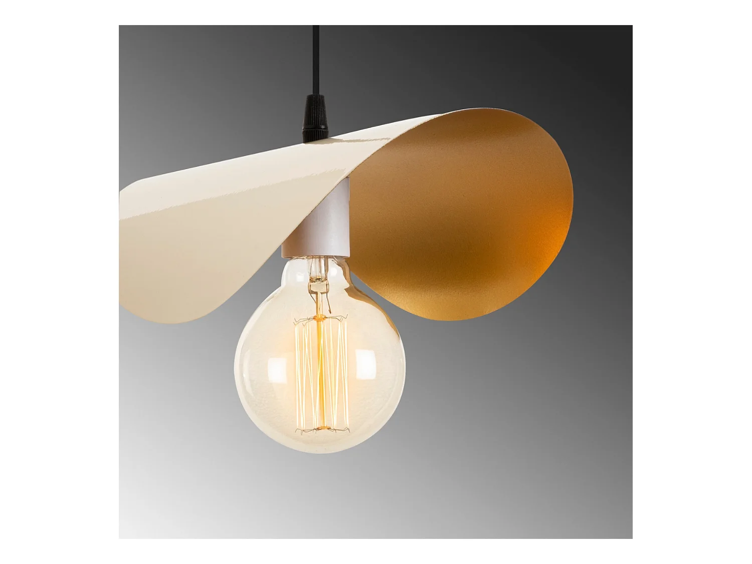 Suspension filaire blanche et dorée en métal SALOME