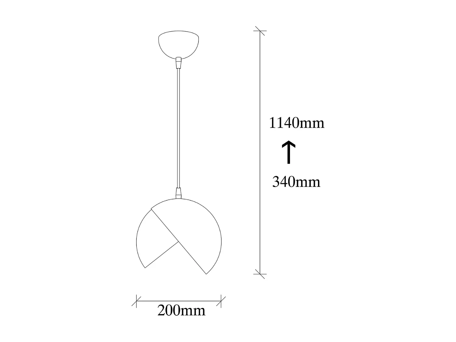 Suspension noire et dorée en métal ROMY