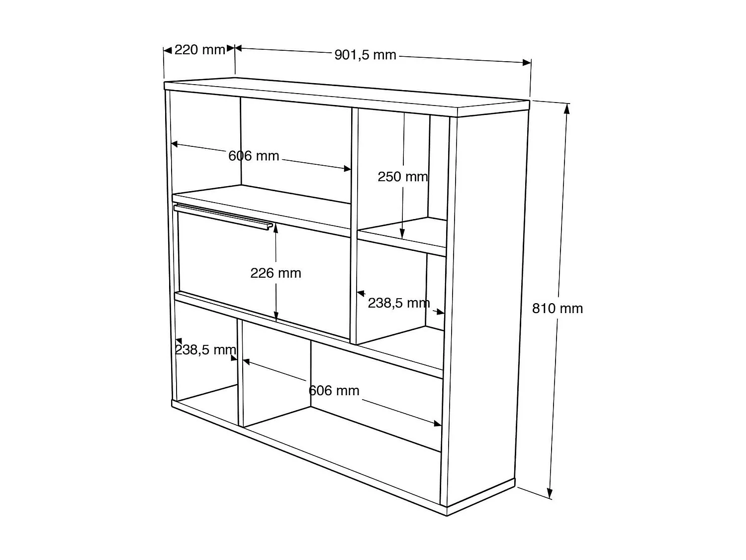 Estante de pared Rebecca Mobili Harad 81x90x22 Tablero de partículas Roble Claro Moderno