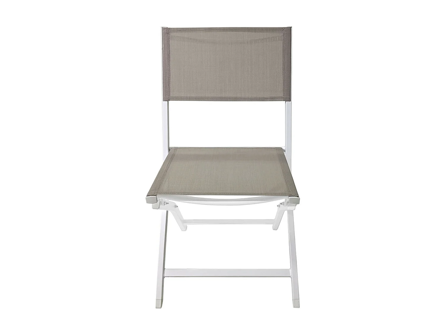 Sedie Pieghevoli Rebecca Mobili Ilomba 84x48x57 Alluminio Poliestere Bianco Beige Moderno SET 2 pezzi Da Montare