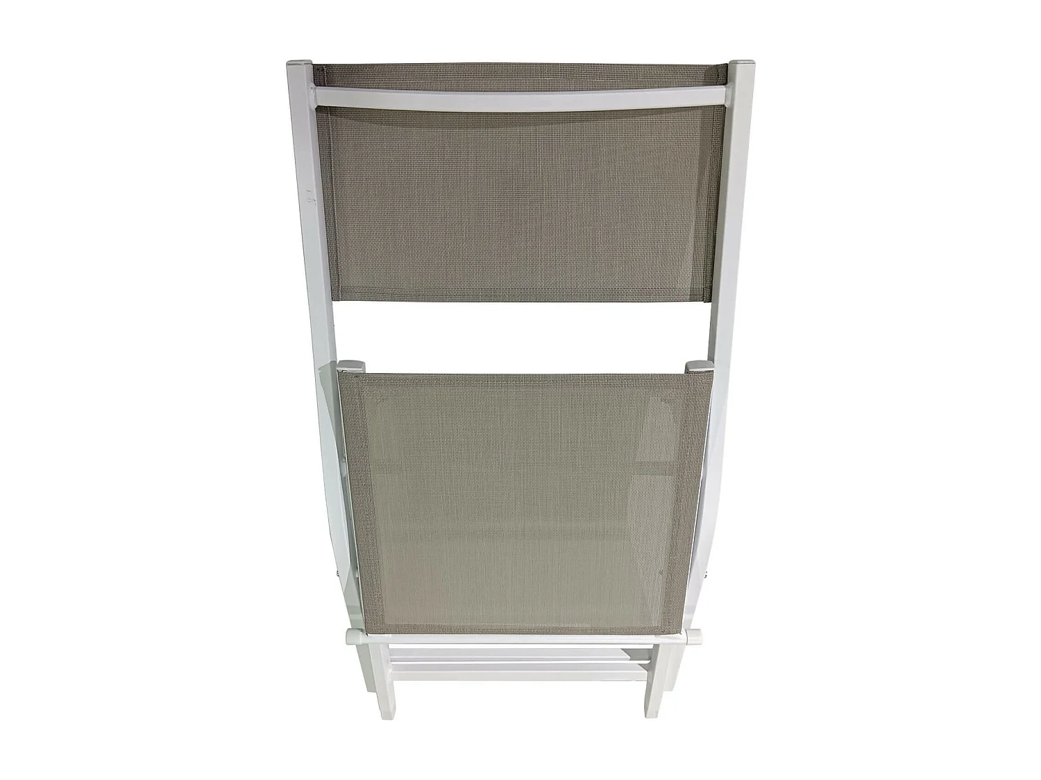 Sedie Pieghevoli Rebecca Mobili Ilomba 84x48x57 Alluminio Poliestere Bianco Beige Moderno SET 2 pezzi Da Montare