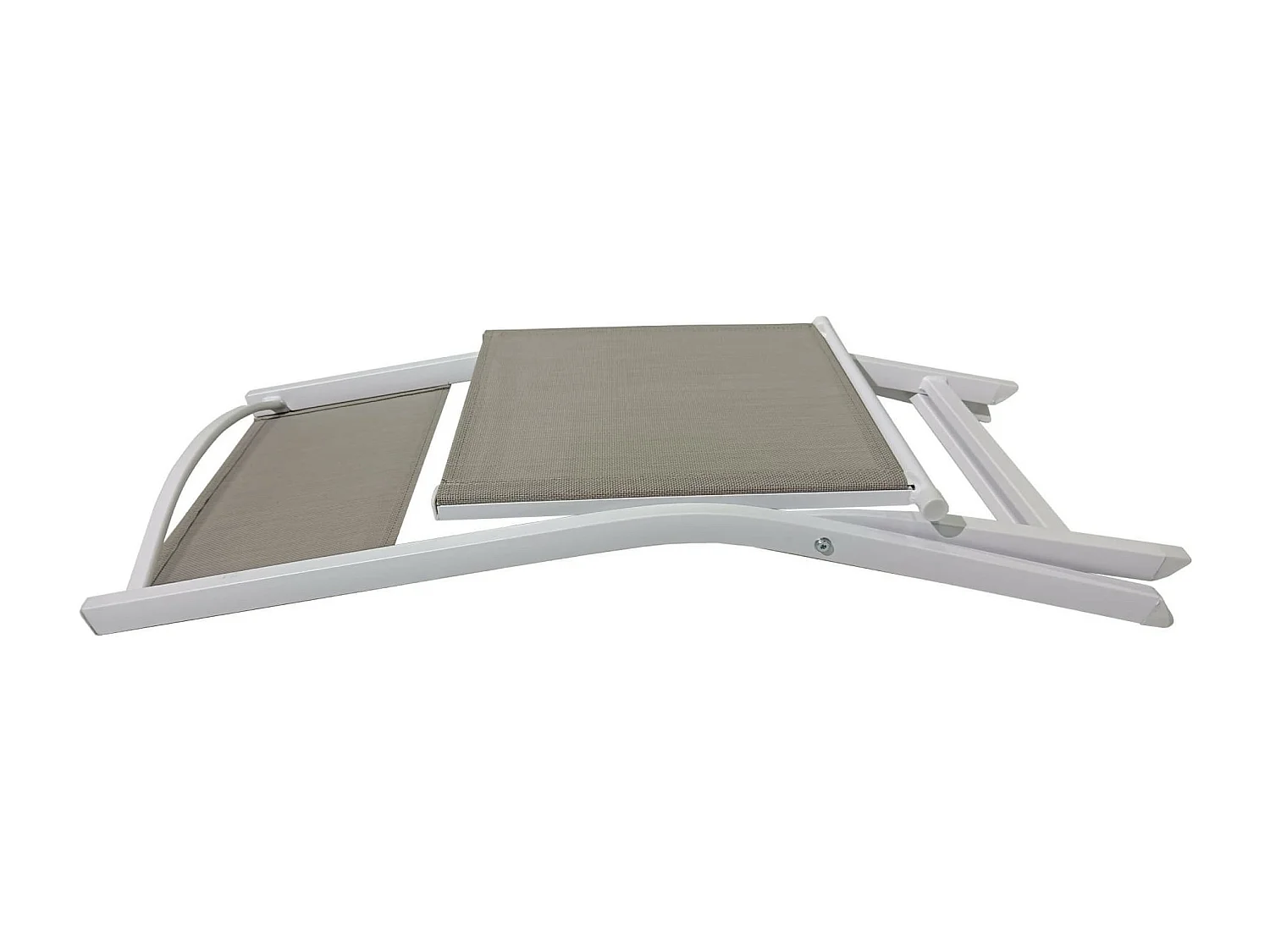 Sedie Pieghevoli Rebecca Mobili Ilomba 84x48x57 Alluminio Poliestere Bianco Beige Moderno SET 2 pezzi Da Montare