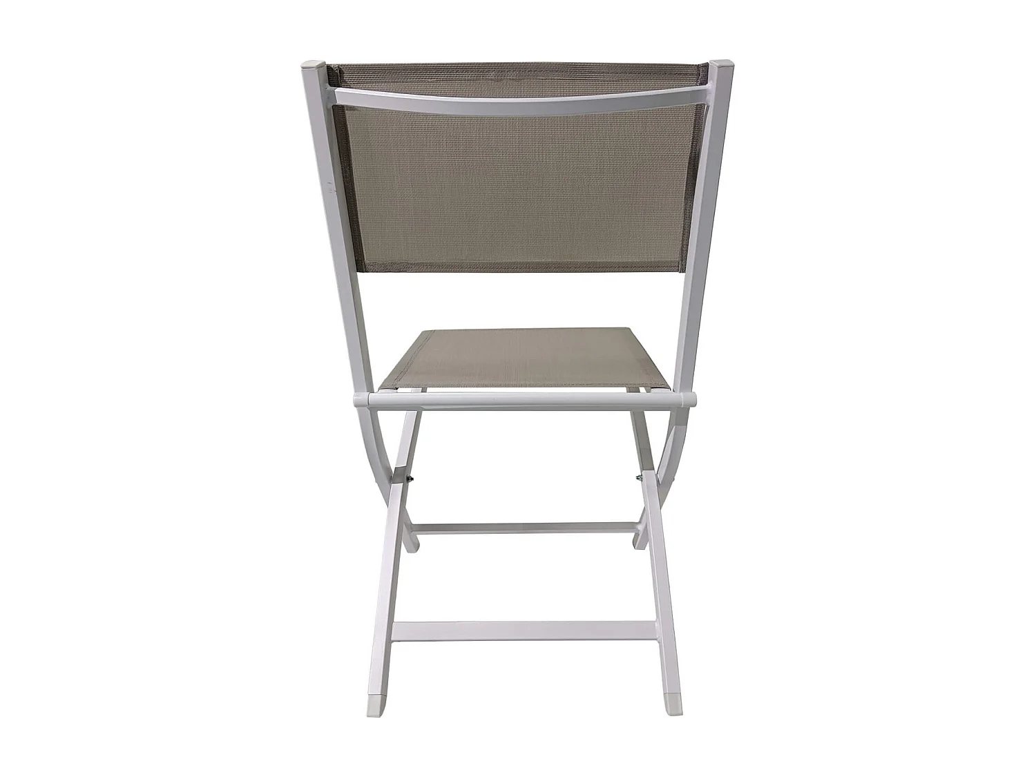 Chaises pliantes Rebecca Mobili Ilomba 84x48x57 Aluminium Polyester Blanc Beige Moderne ENSEMBLE 2 pièces Assemblé