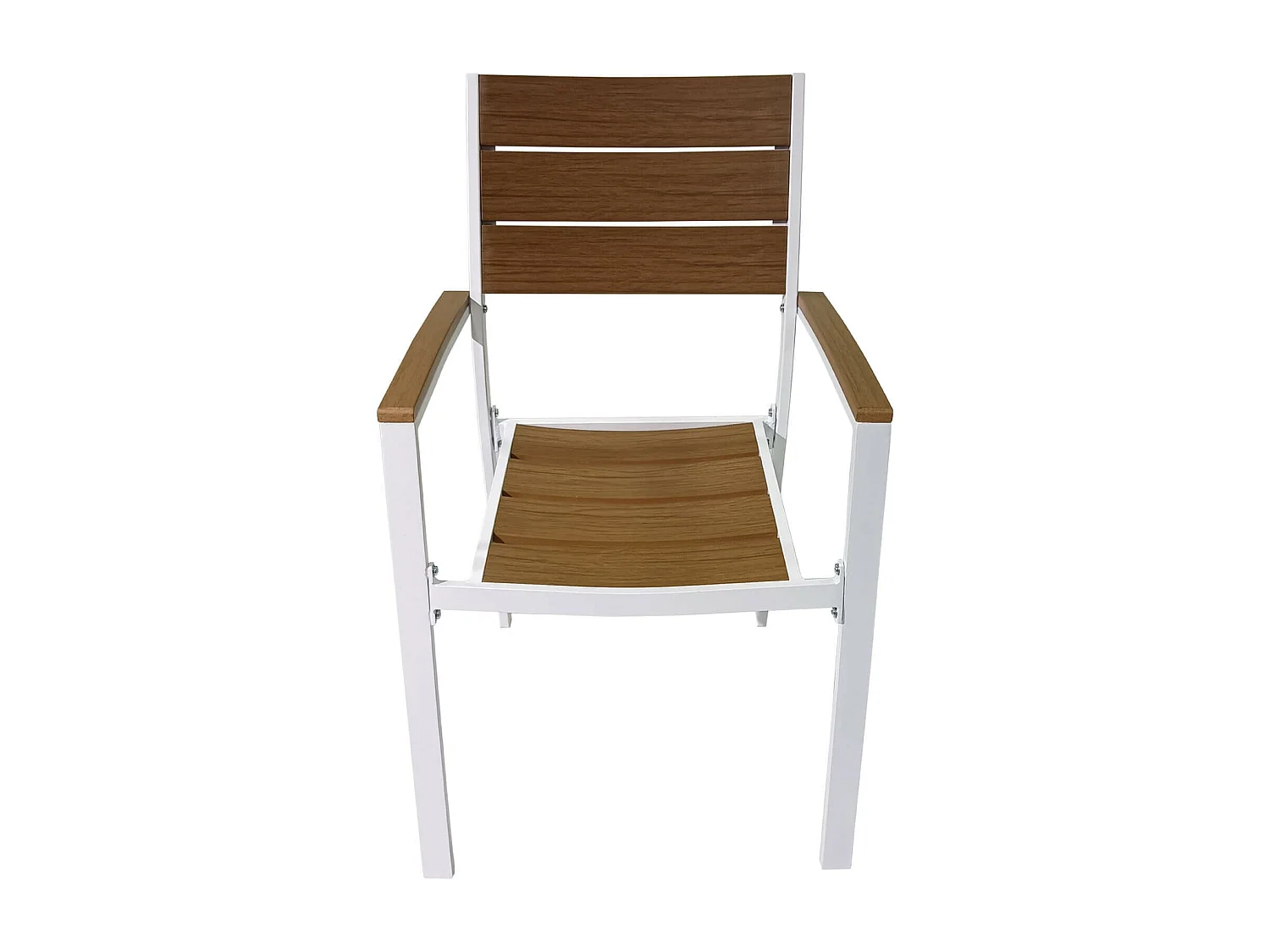 Sillas de exterior Rebecca Mobili Copal 89,5x56x60,5 Aluminio Polywood Blanco Marrón Moderno CONJUNTO 2 piezas Para montar