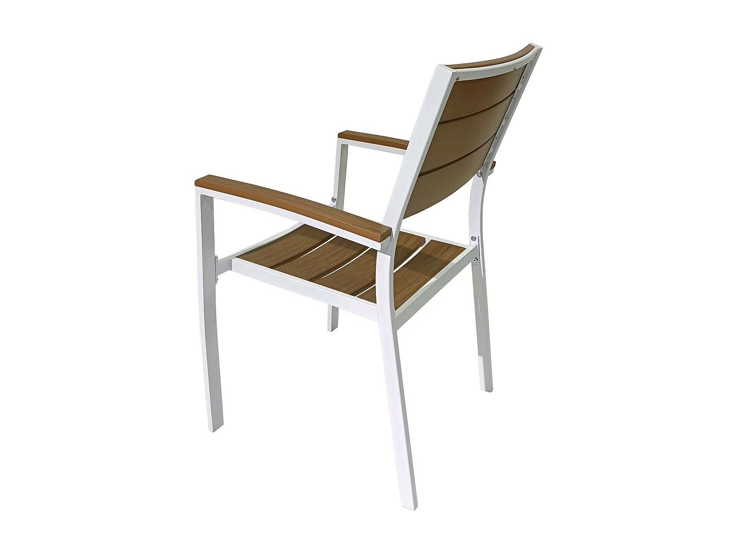 Sillas de exterior Rebecca Mobili Copal 89,5x56x60,5 Aluminio Polywood Blanco Marrón Moderno CONJUNTO 2 piezas Para montar