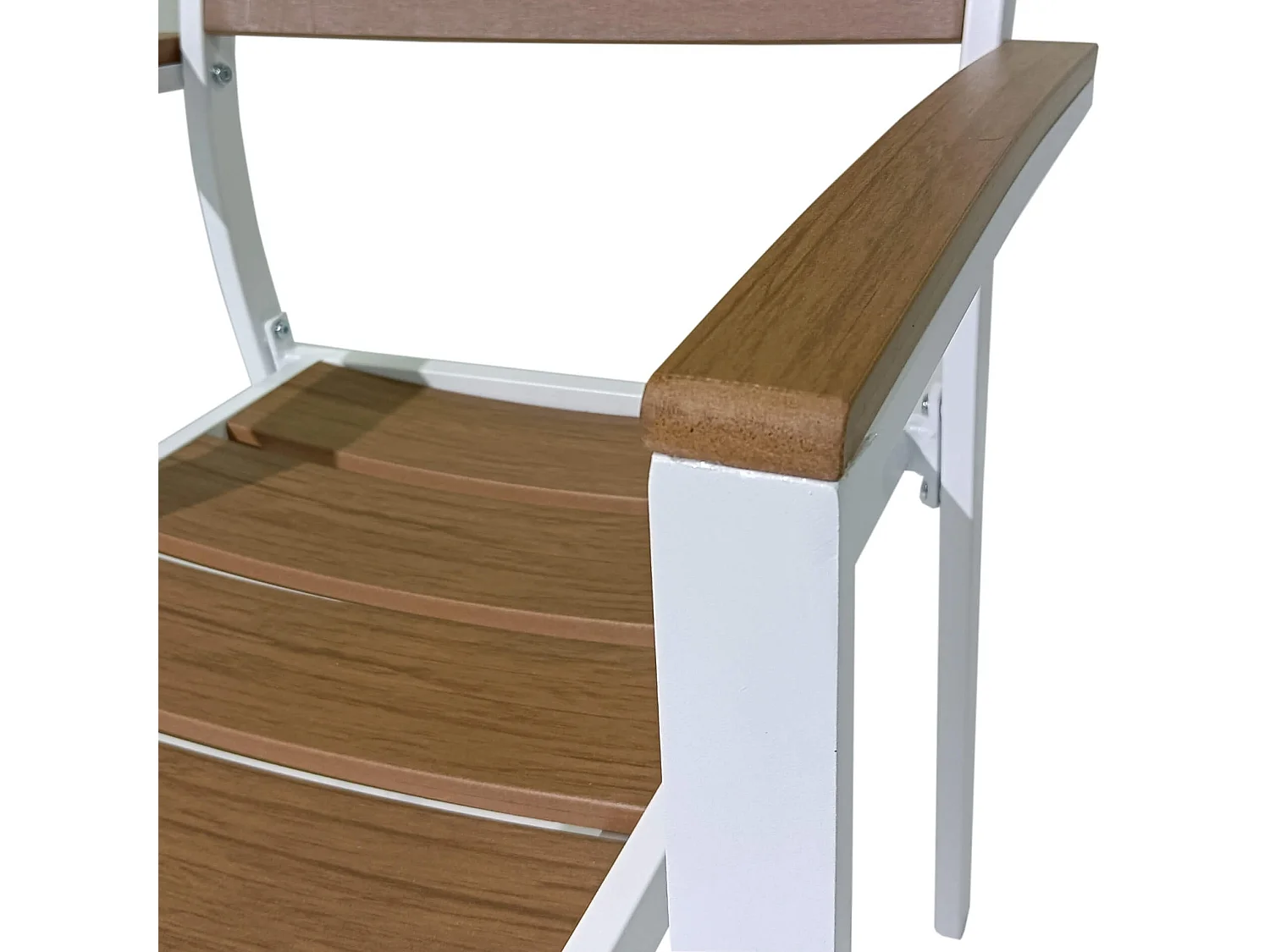 Sillas de exterior Rebecca Mobili Copal 89,5x56x60,5 Aluminio Polywood Blanco Marrón Moderno CONJUNTO 2 piezas Para montar