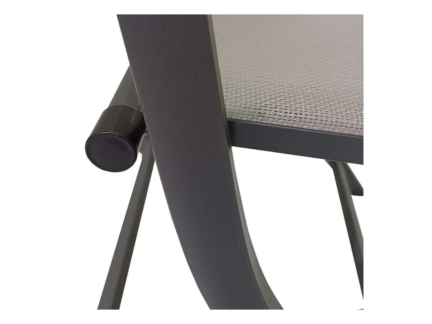 Chaises pliantes Rebecca Mobili Murici 84x48x57 Aluminium Polyester Gris foncé Beige Moderne ENSEMBLE 2 pièces Assemblé