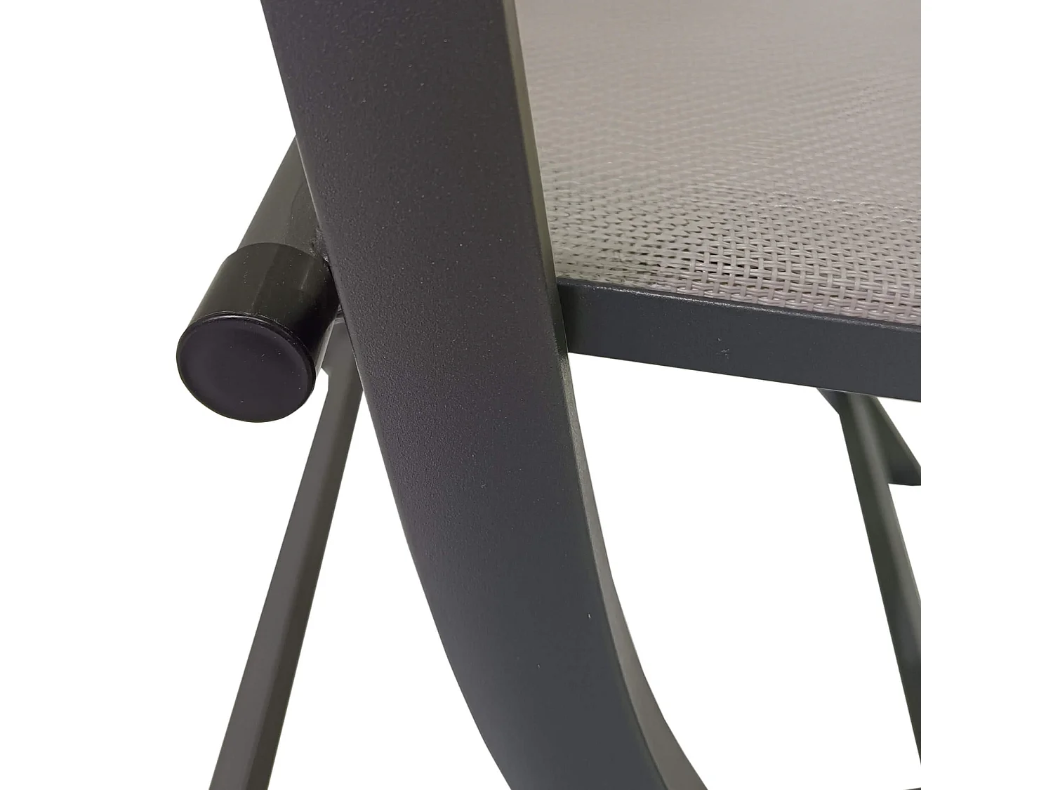 Chaises pliantes Rebecca Mobili Murici 84x48x57 Aluminium Polyester Gris foncé Beige Moderne ENSEMBLE 2 pièces Assemblé