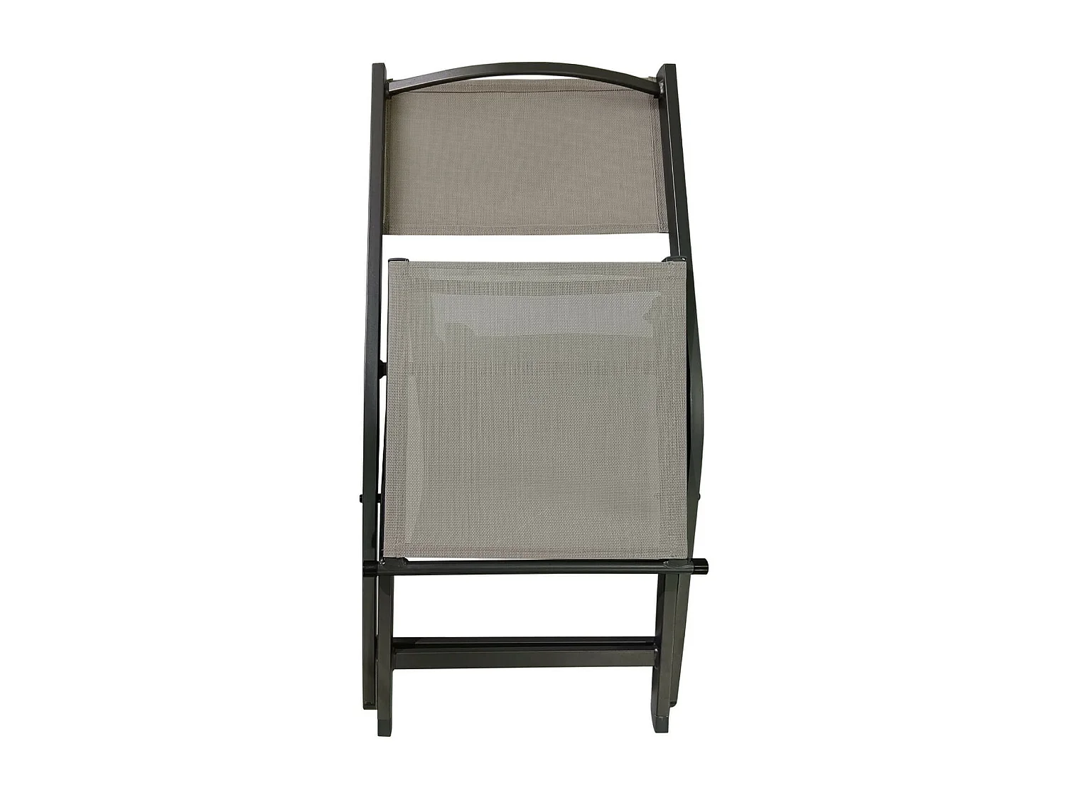 Chaises pliantes Rebecca Mobili Murici 84x48x57 Aluminium Polyester Gris foncé Beige Moderne ENSEMBLE 2 pièces Assemblé