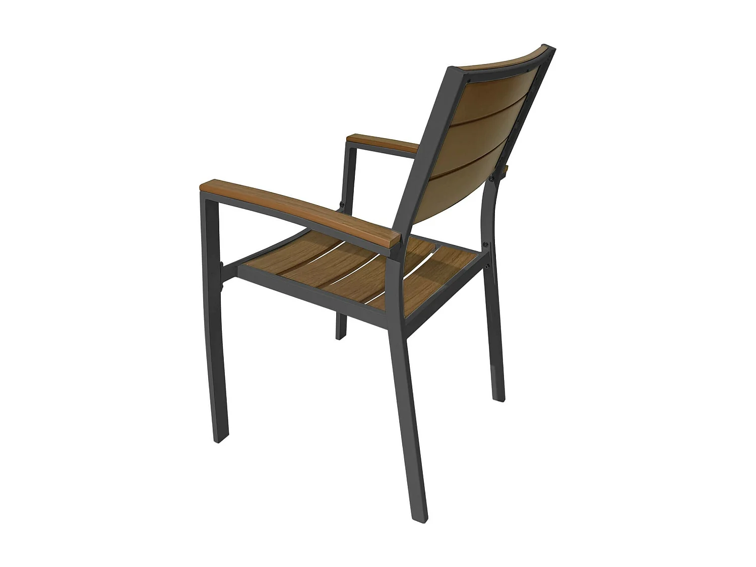 Chaises d'extérieur Rebecca Mobili Calden 89,5x56x60,5 Aluminium Polywood Gris foncé Marron Moderne ENSEMBLE 2 pièces À monter