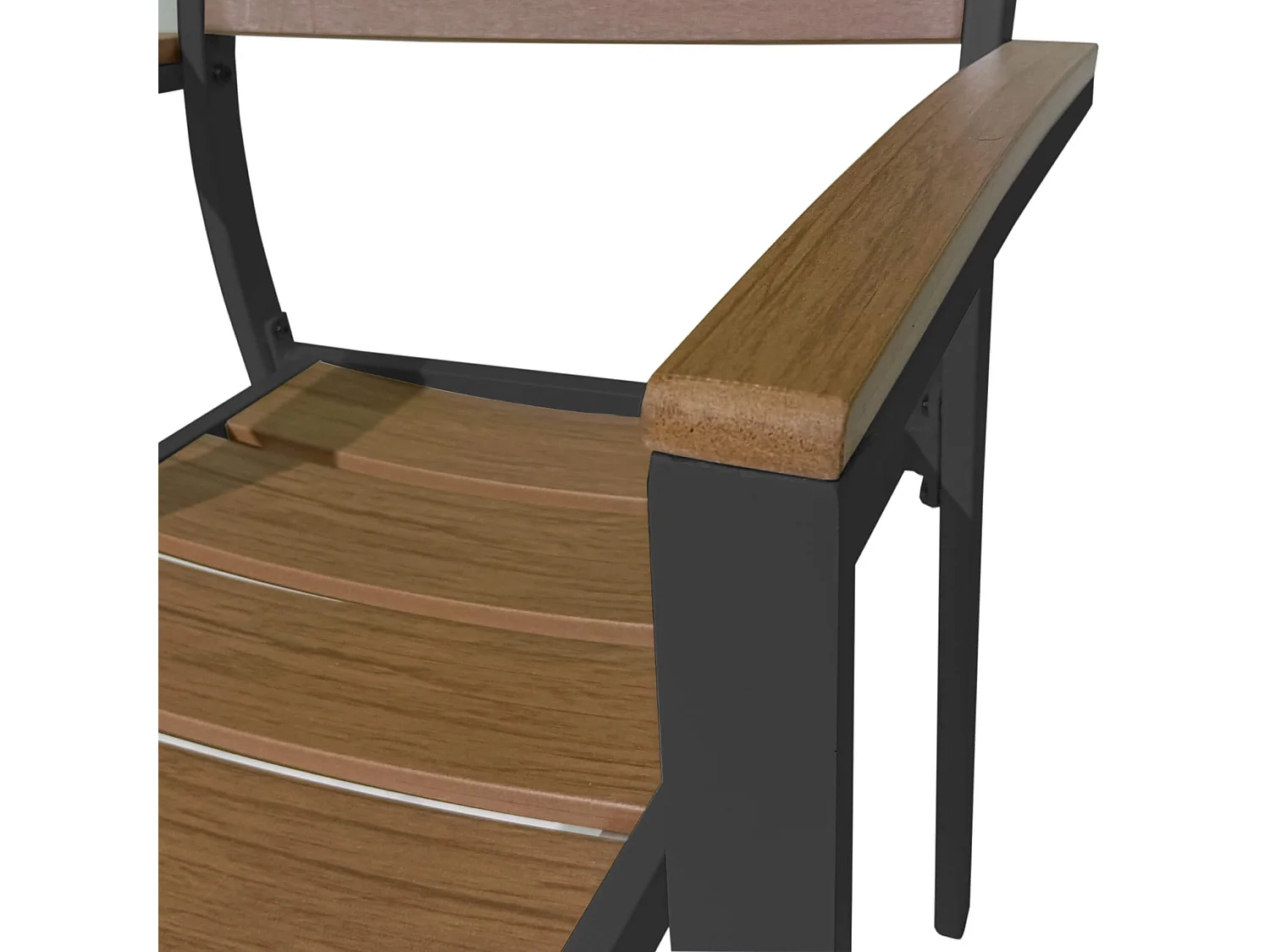 Chaises d'extérieur Rebecca Mobili Calden 89,5x56x60,5 Aluminium Polywood Gris foncé Marron Moderne ENSEMBLE 2 pièces À monter