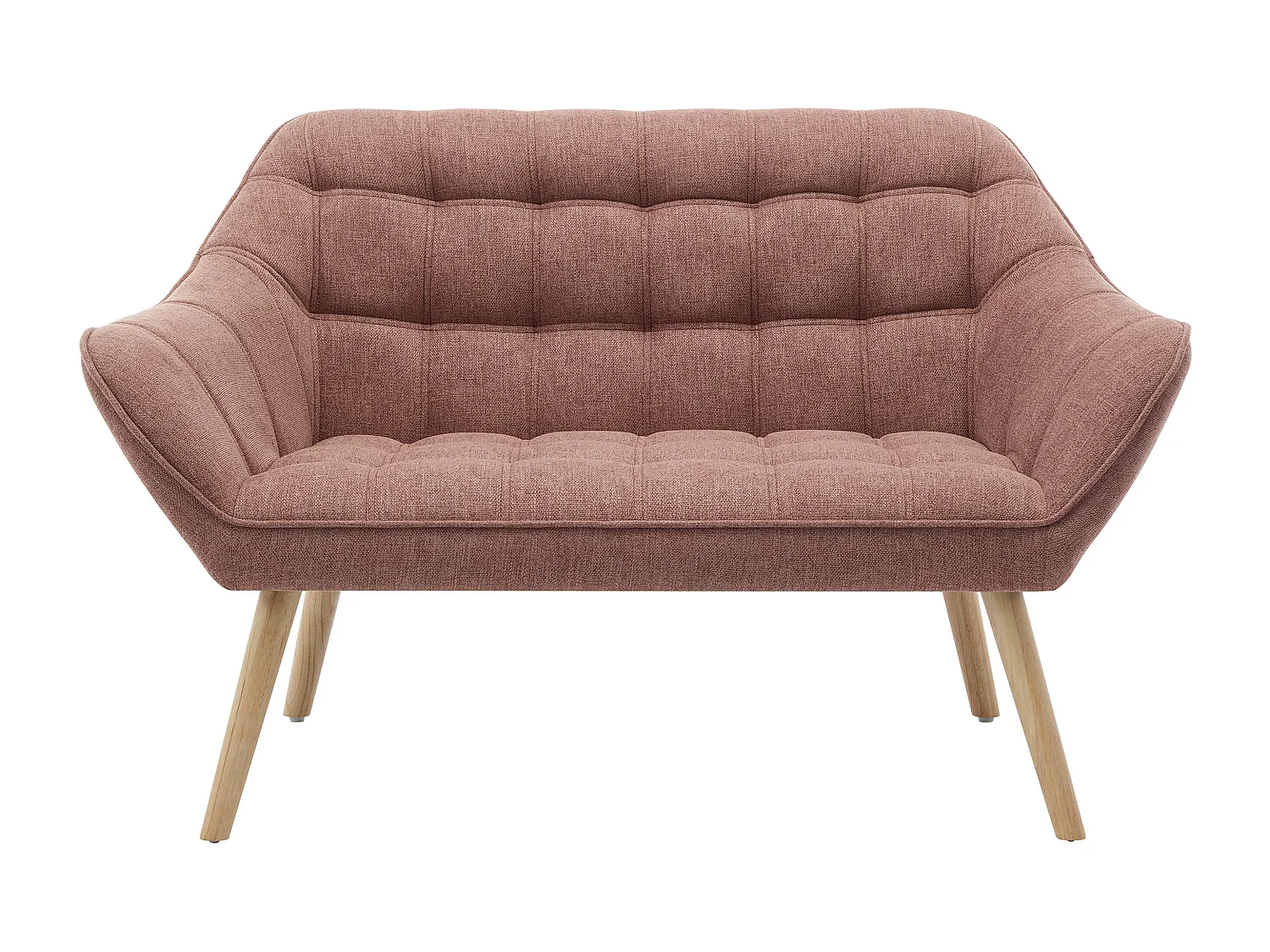 Sofa 2-Sitzer & Sessel - melierter Stoff - Rosa - CASERTA