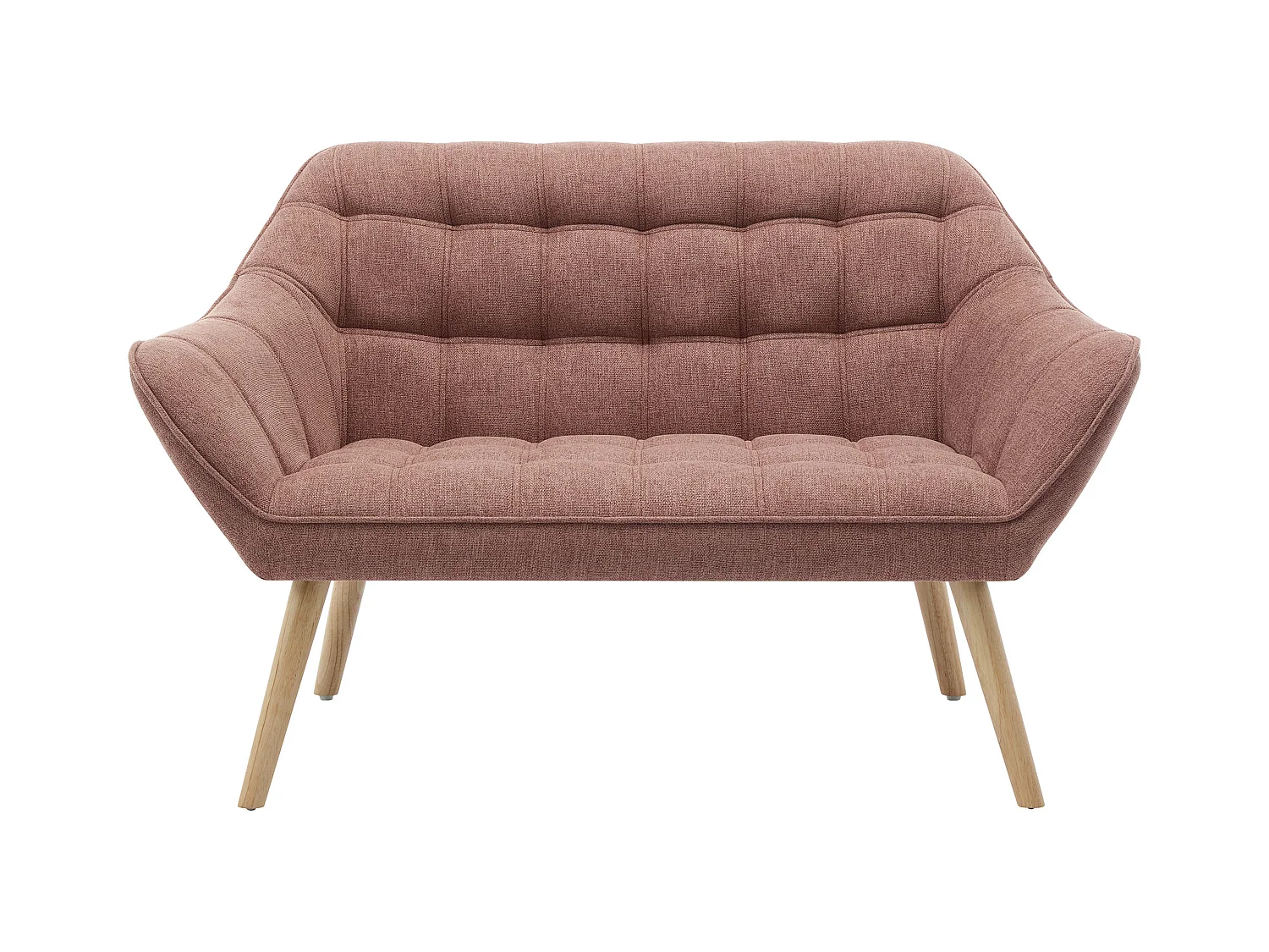 Canapé 2 places et fauteuil en tissu rose chiné CASERTA