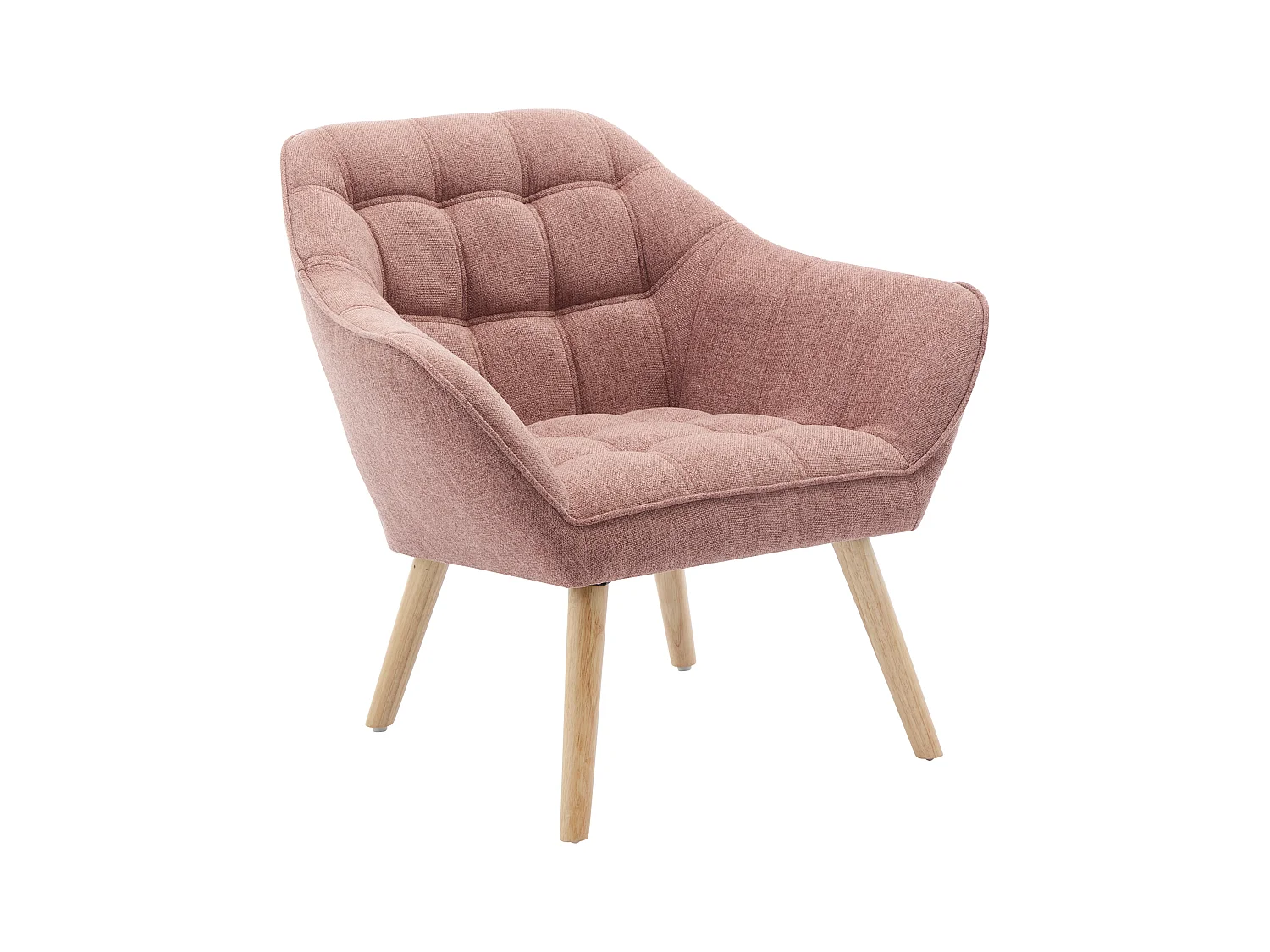 Canapé 2 places et fauteuil en tissu rose chiné CASERTA