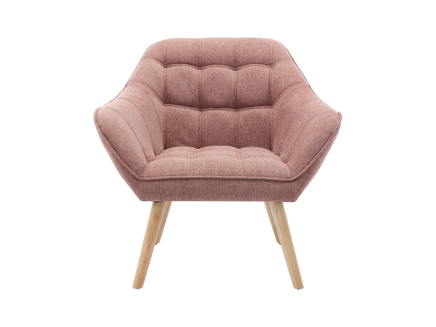 Canapé 2 places et fauteuil en tissu rose chiné CASERTA