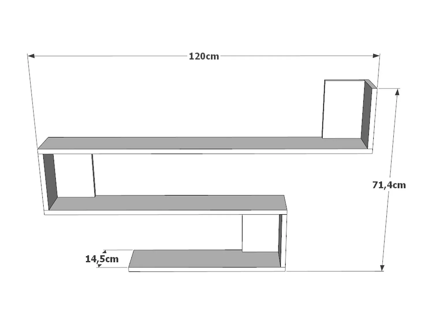 Mensola Rebecca Mobili Abura 71,5x120x14,5 Truciolato Rovere Chiaro Moderno
