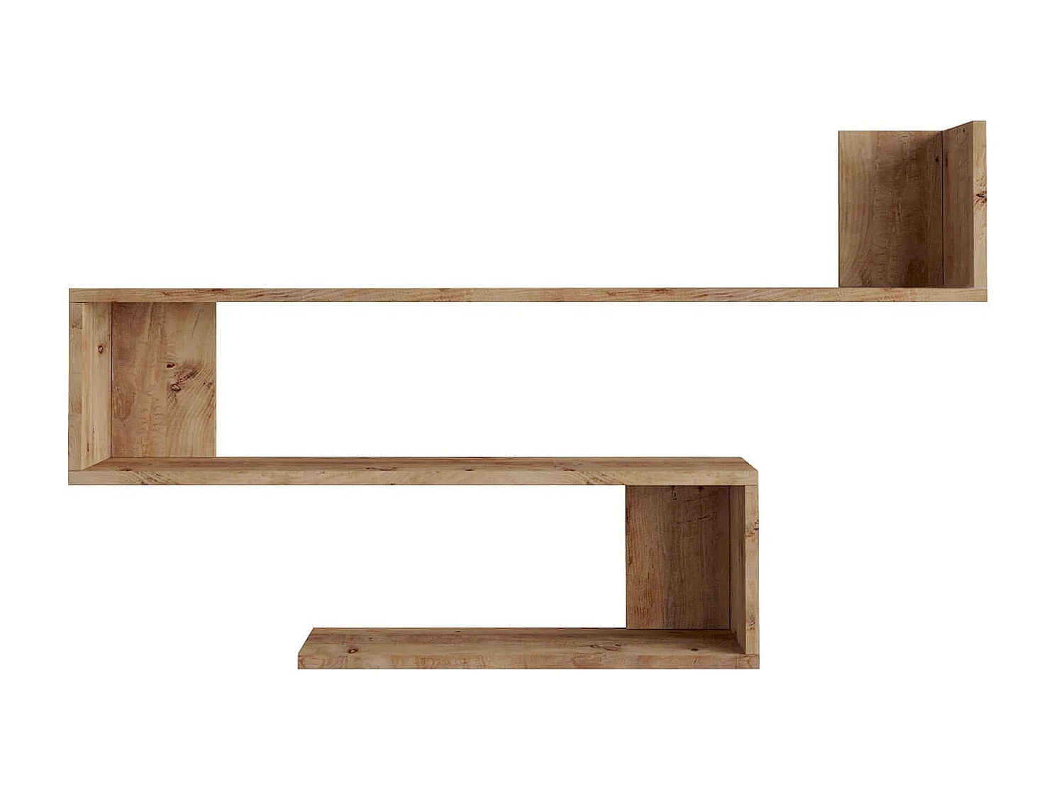 Étagère Rebecca Mobili Abura 71,5x120x14,5 Panneau de particules Chêne clair Moderne