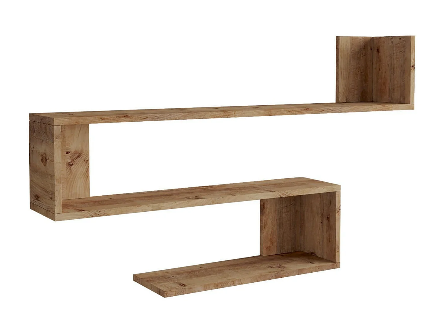 Étagère Rebecca Mobili Abura 71,5x120x14,5 Panneau de particules Chêne clair Moderne