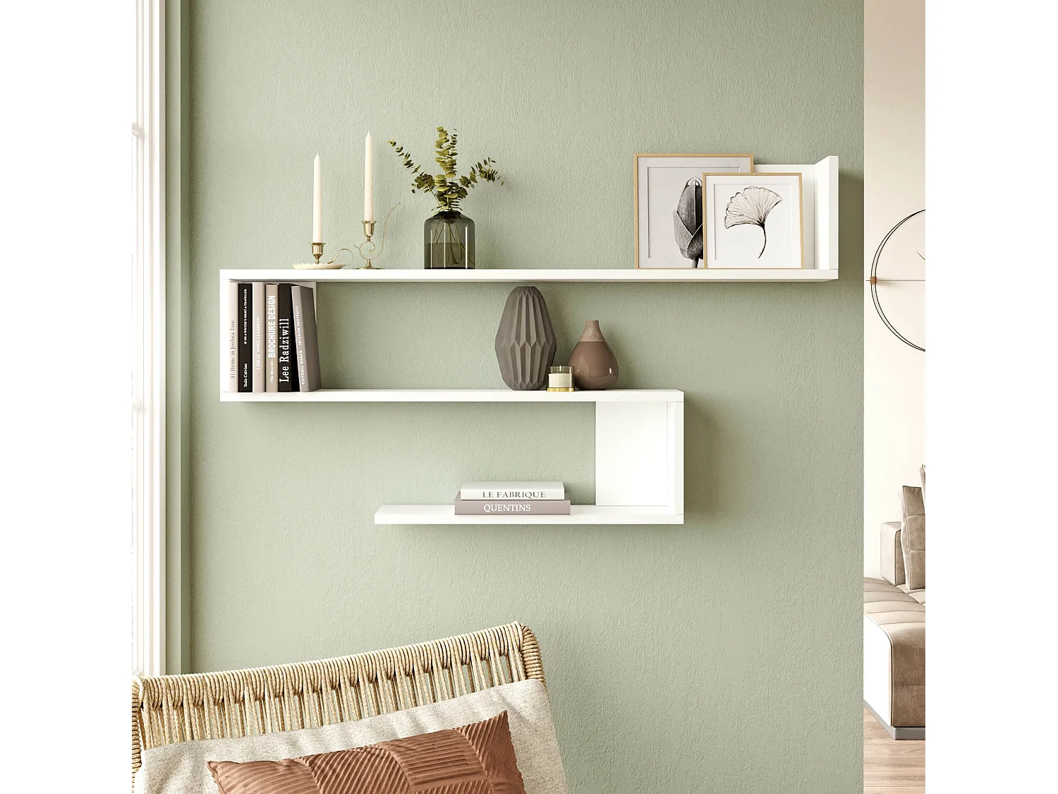 Prateleira Rebecca Mobili Limba 71,5x120x14,5 Aglomerado Branco Moderno