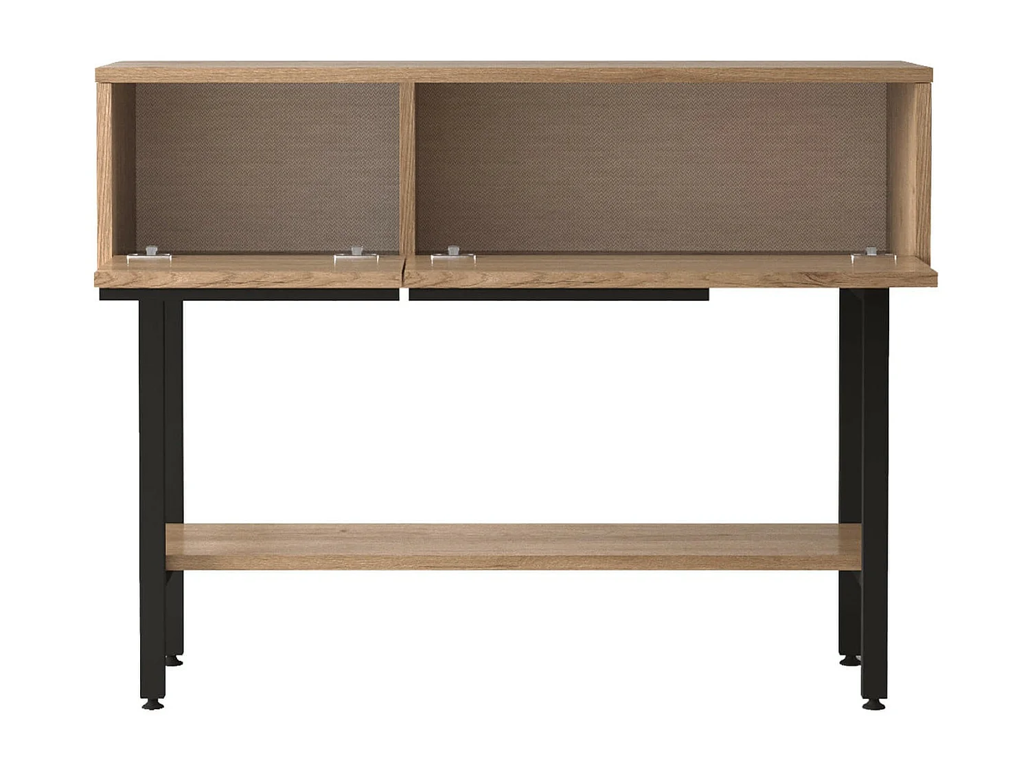 Consolle da Ingresso Rebecca Mobili Hinoki 76x100x29,5 Truciolato Ferro Rovere Chiaro Grigio Scuro Moderno