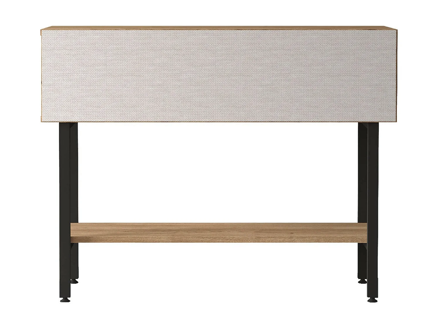 Console d'entrée Rebecca Mobili Hinoki 76x100x29,5 Panneau de particules Fer Chêne clair Gris Foncé Moderne
