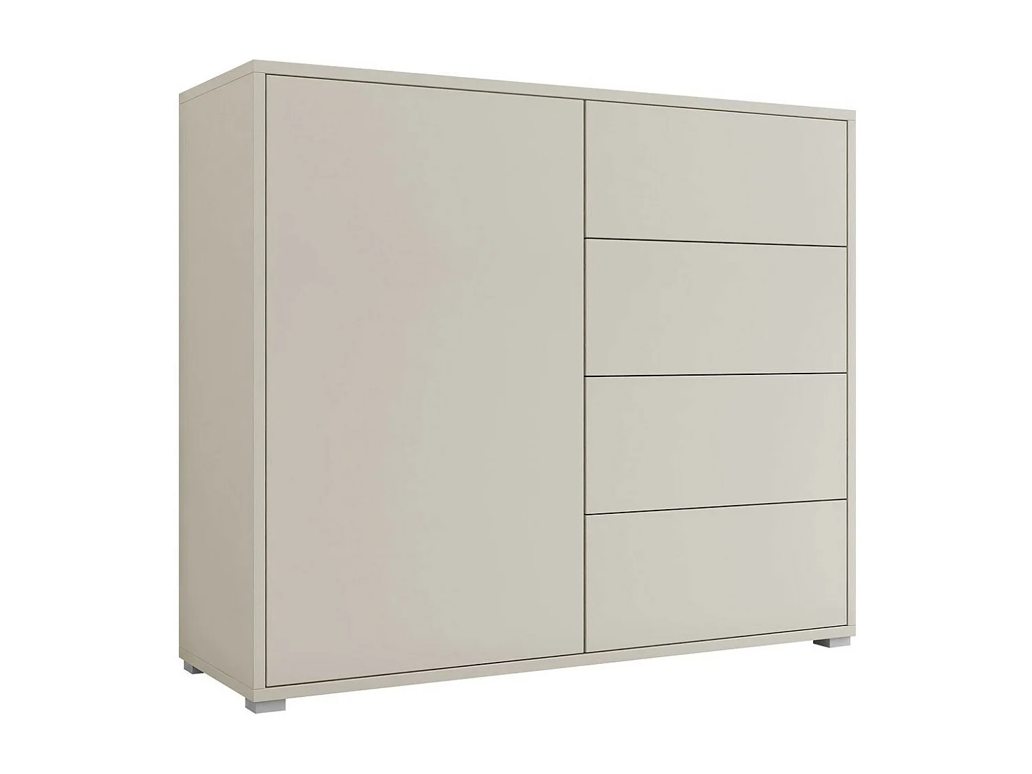 Cómoda Comfivo Fersoe 102, Cachemira, Con cajones y puertas, 93x100x41cm