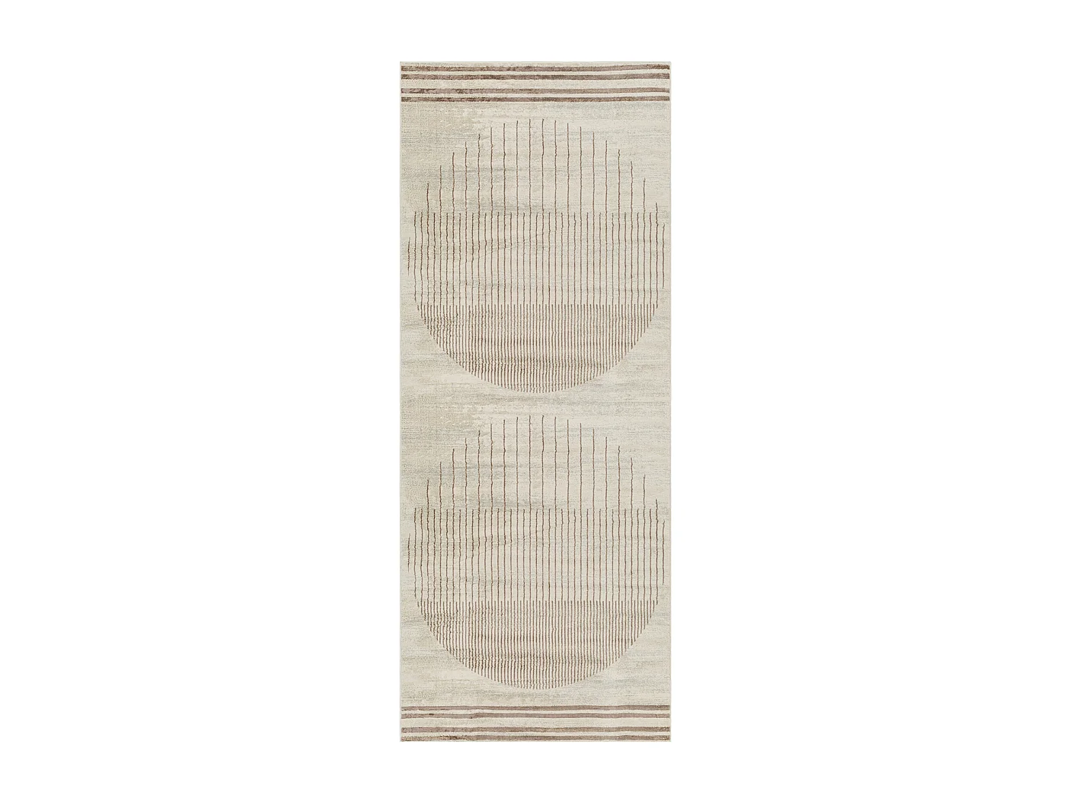 Tapis de Couloir Scandinave Moderne - Brun/Ivoire - 80x220cm - ENSO