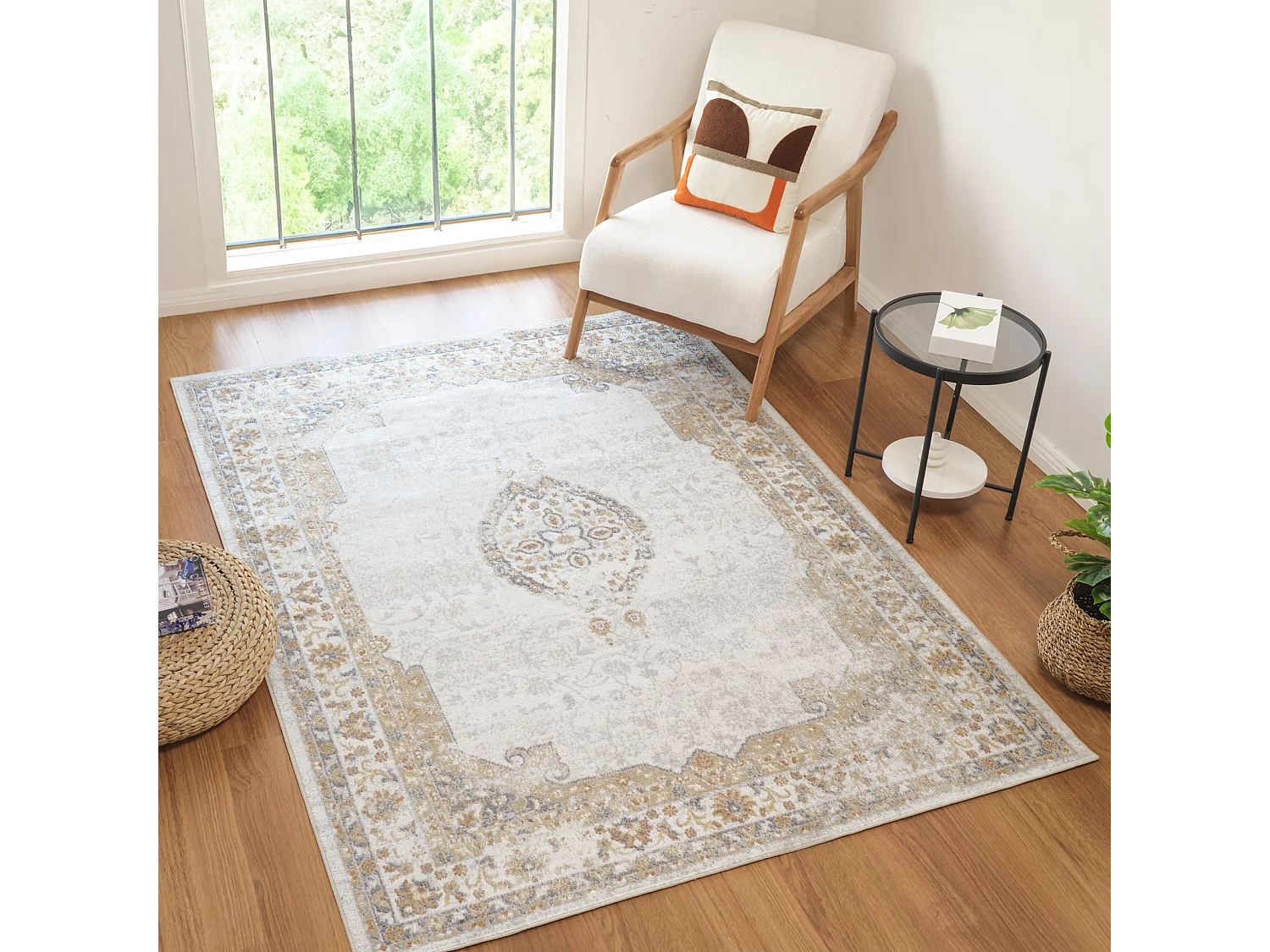 Alfombra Vintage Lavable - Multicolor/Marrón - 160x213cm - DEEPIKA