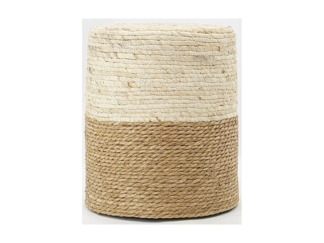 Pouf en jute et maïs naturel