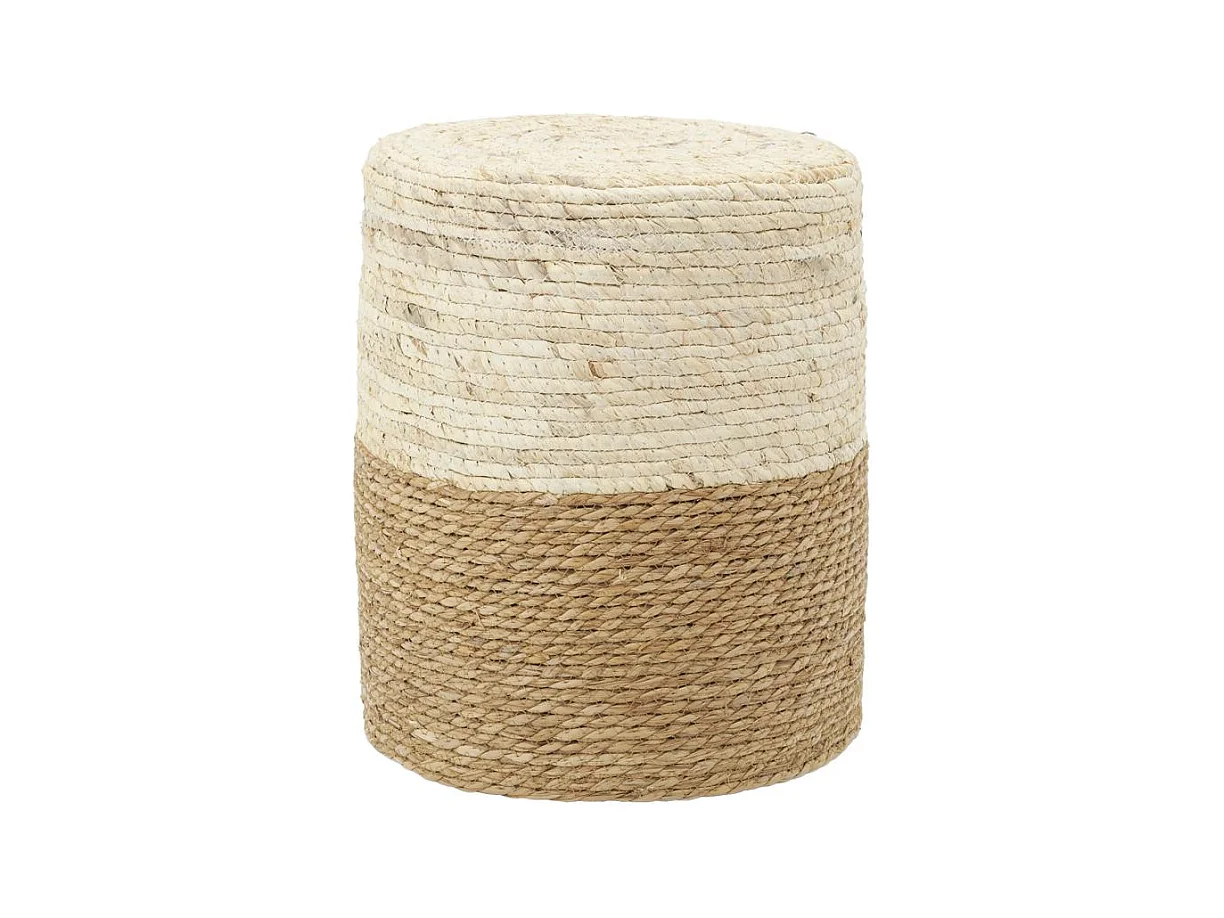 Pouf en jute et maïs naturel