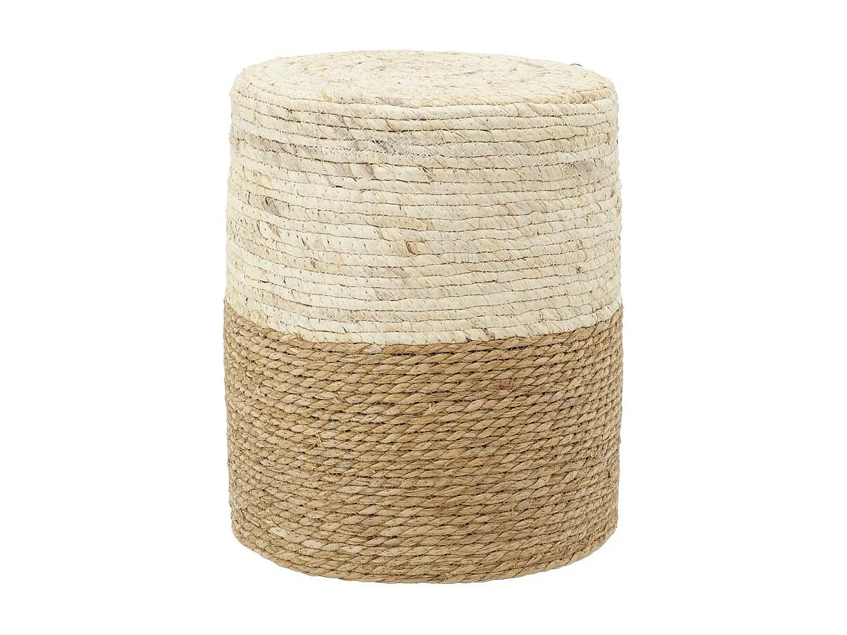 Pouf en jute et maïs naturel