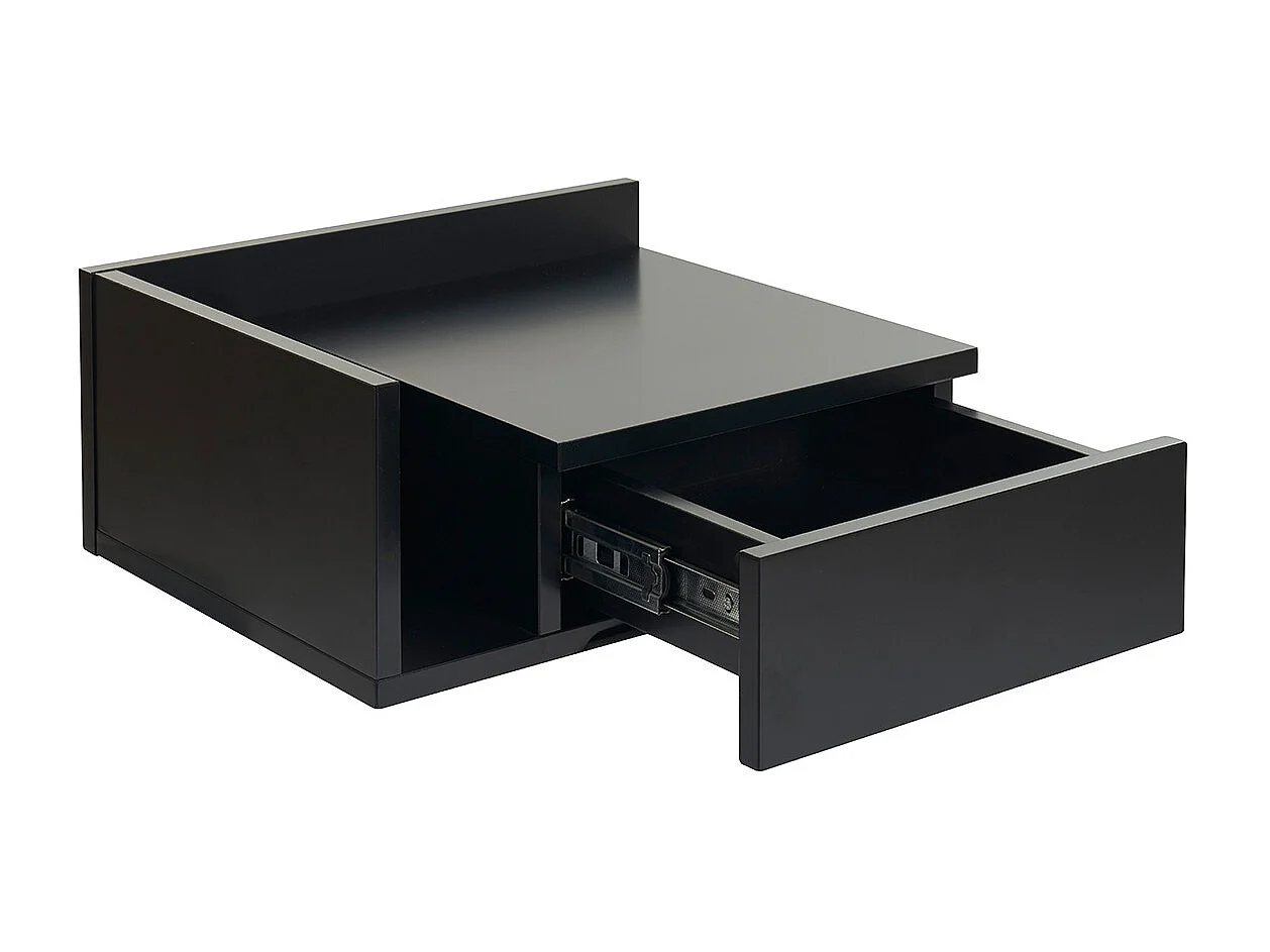 Comodino pensile nero con cassetto NASTY