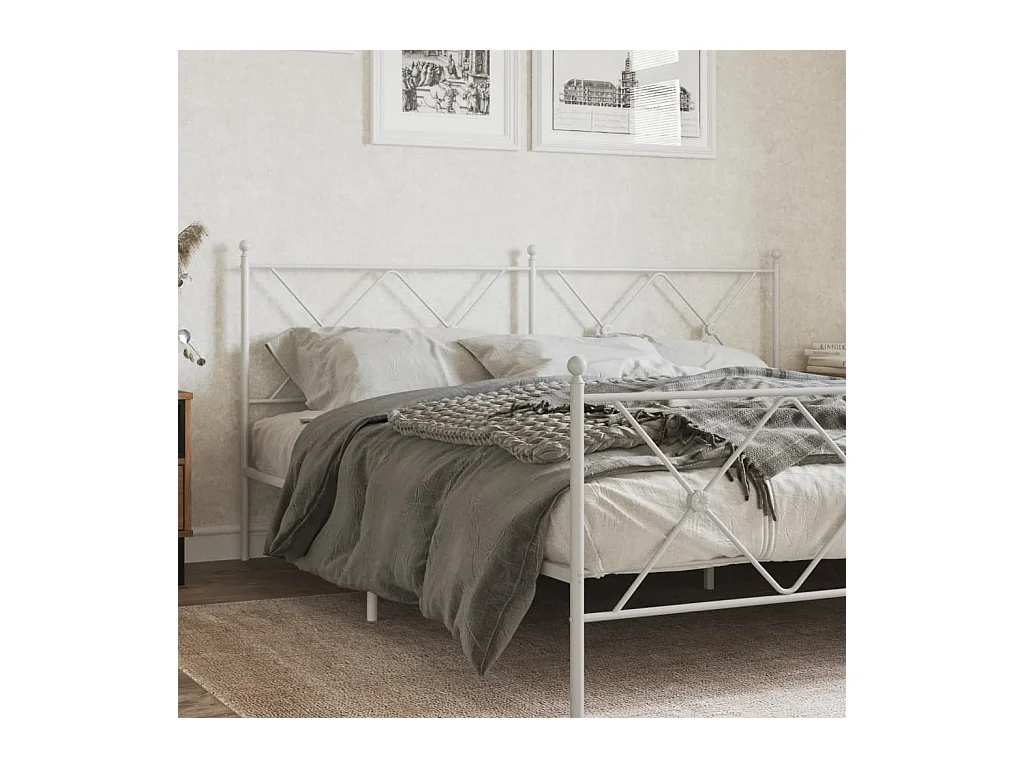 Testiera in Metallo Bianco 180 cm