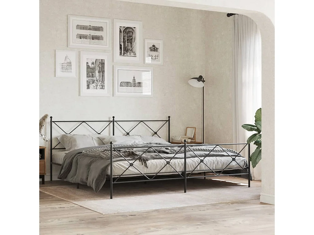 Tête de lit métal noir 193 cm